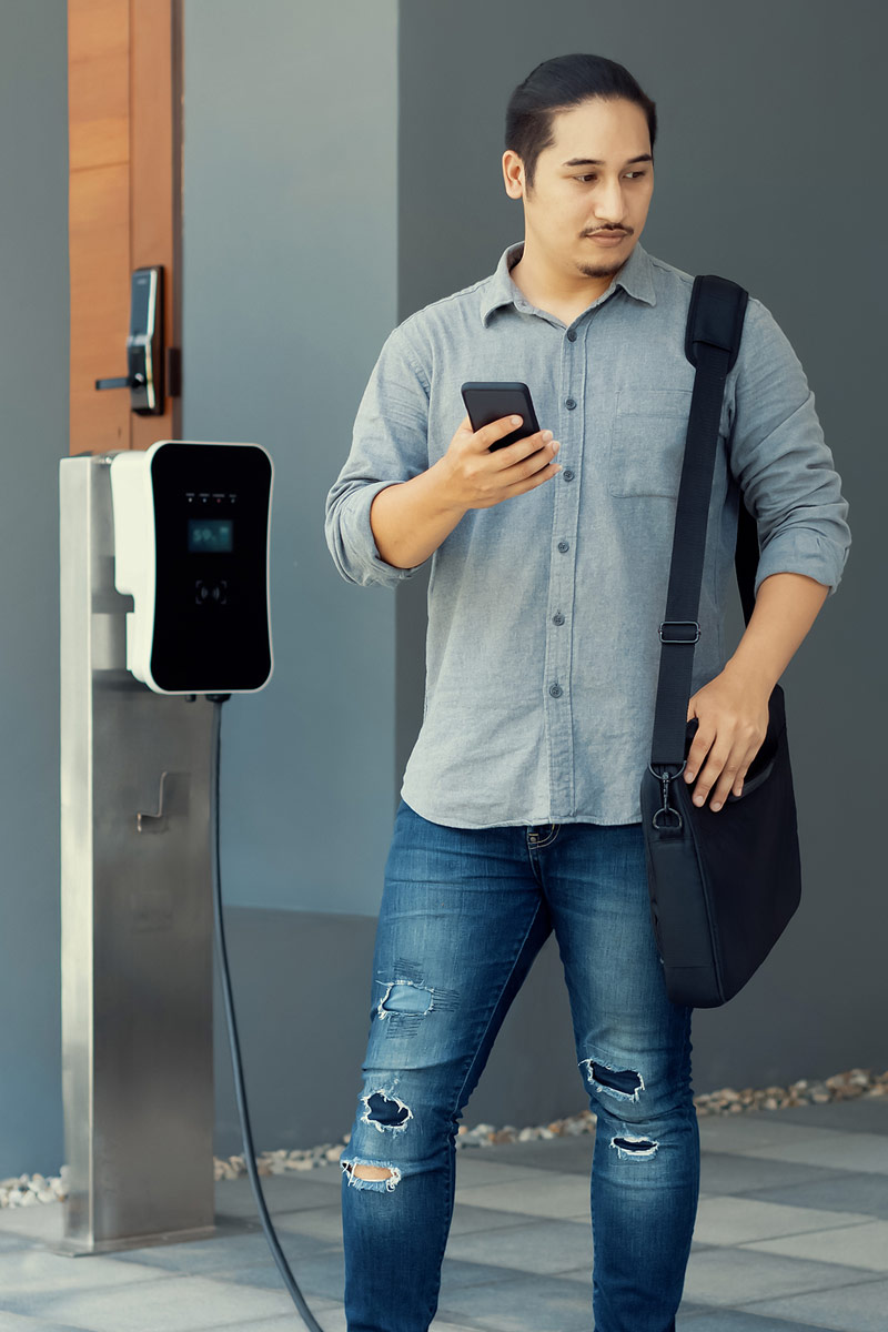 Home electric car charging station