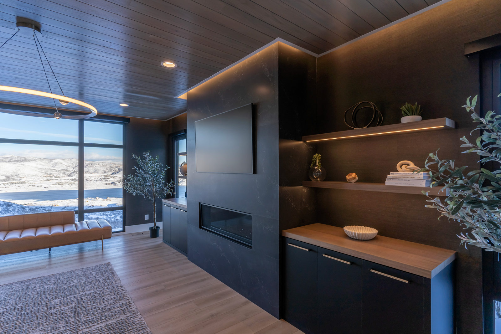 lights in modern residential living room in Park City